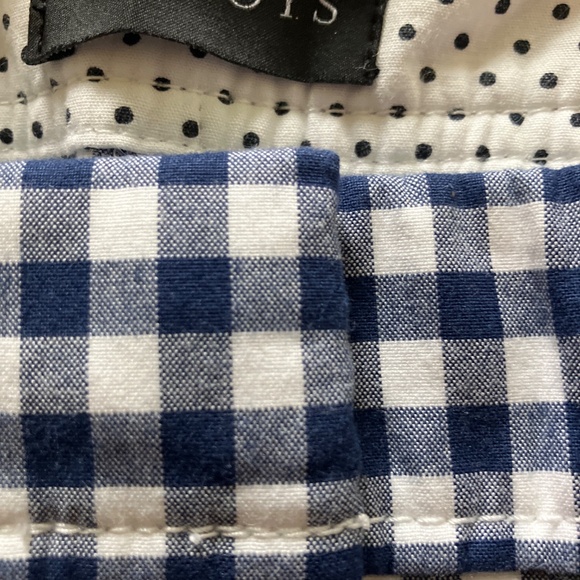 Talbots Perfect  Cropped  Pants in Classic Navy Blue  Checker Pattern Slim Leg - Picture 5 of 6